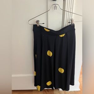 Navy with Yellow Dots Lularoe Skirt. Elastic waist